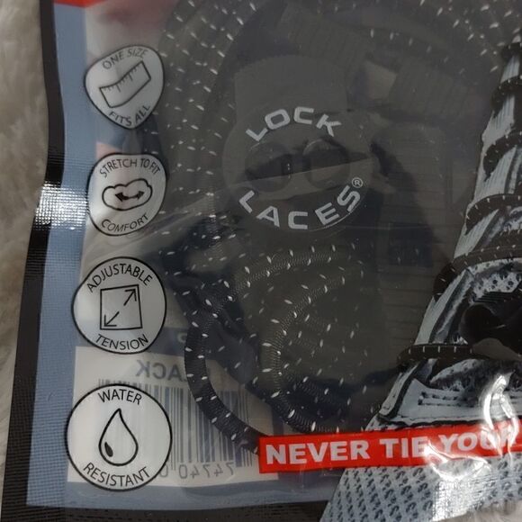 Lock Laces Black Shoe Laces - Picture 2 of 4